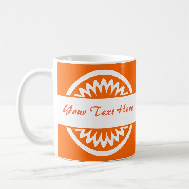 Round Flower - Orange Coffee Mug (Left)