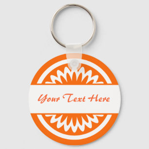Round Flower - Orange Keychain