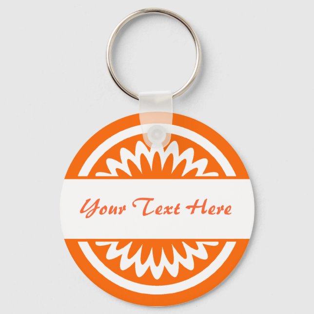 Round Flower - Orange Keychain (Front)