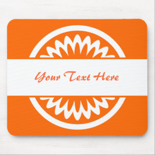 Round Flower - Orange Mouse Pad