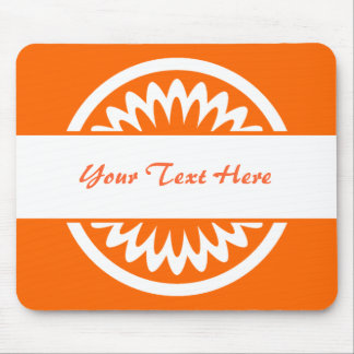 Round Flower - Orange Mouse Pad