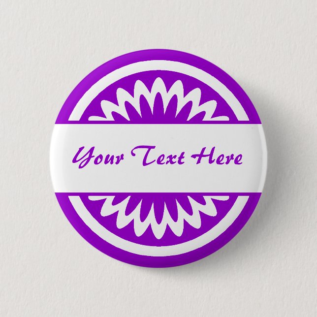 Round Flower - Purple 2 Inch Round Button (Front)