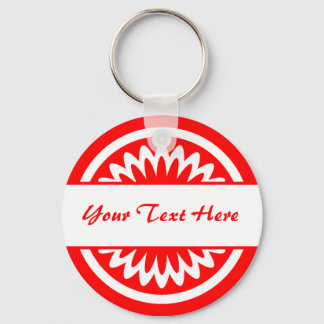 Round Flower - Red Keychain