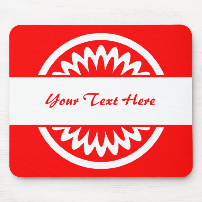Round Flower - Red Mouse Pad (Front)