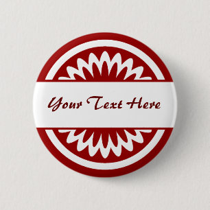 Round Flower - Ruby Red 2 Inch Round Button