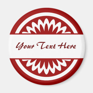 Round Flower - Ruby Red Magnet