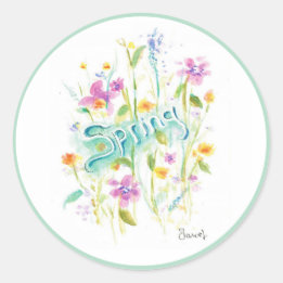 Round Flower Sticker Seal