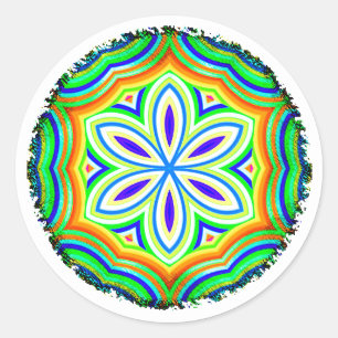 Round Flower Stickers