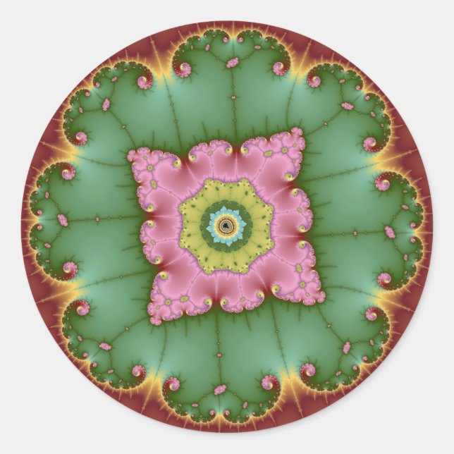 Round - Fractal Classic Round Sticker (Front)