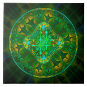 Round fractal ornament tile