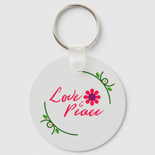 Round frame of leaves Keychain