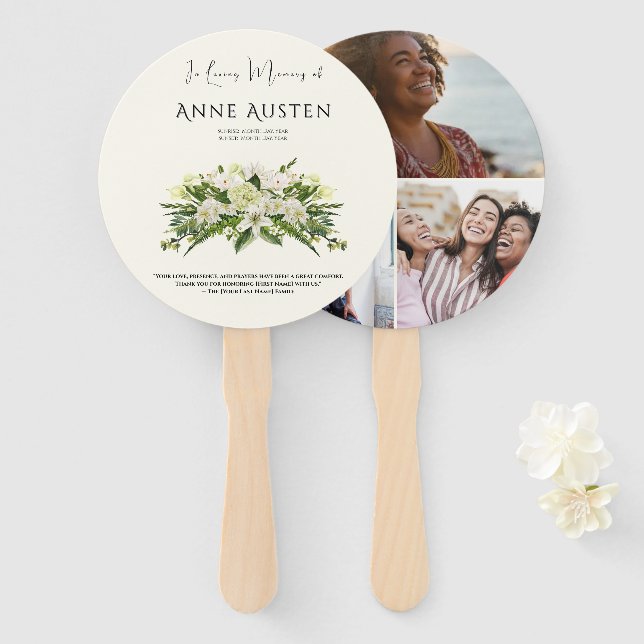 Round Funeral Program Fan (Front and Back)