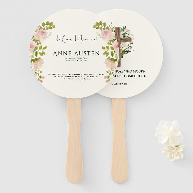 Round Funeral Program Fan (Front and Back)