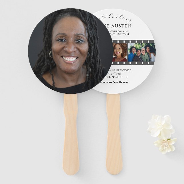 Round Funeral Program Fan Classic & Soft (Front and Back)
