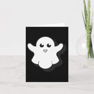 Round Ghost Cute Ghost Halloween Spooky Season  Card