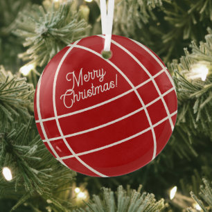 Round glass bocce ball Christmas tree ornament