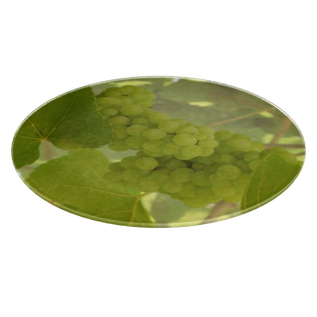 Round glass cutting board, green vineyard cutting board (Corner)