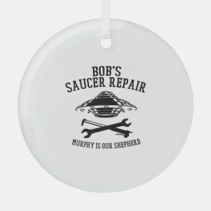 round glass ornament/ BSR black logo Glass Ornamen Ornament