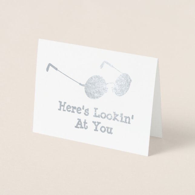 Round Glasses - Here's Looking at You Specs Foil Card (Front)