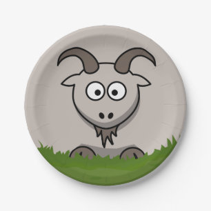 Round Goat Paper Plate