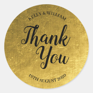 Round gold wedding sticker