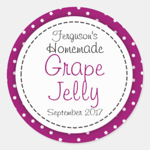 Round Grape jelly / jam purple jar food label