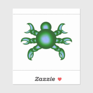 Round green bug with claws