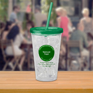 Round Green Business Brand   Acrylic Tumbler
