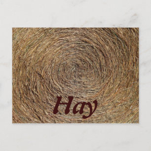 Round Hay Bale Postcard