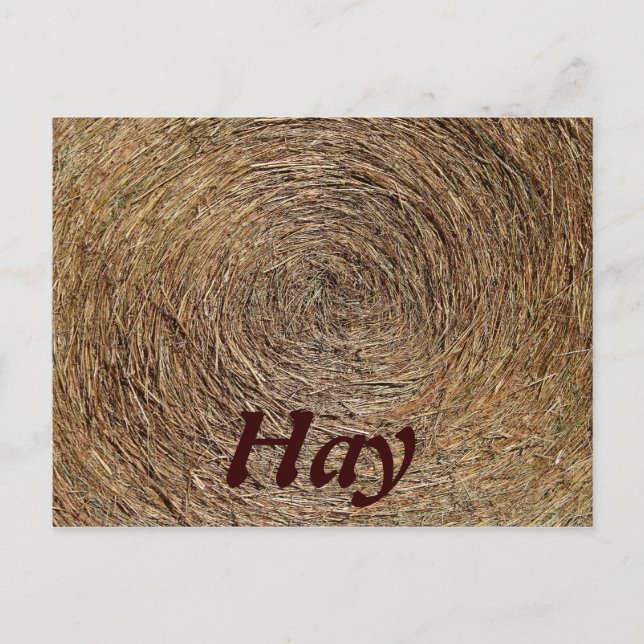 Round Hay Bale Postcard (Front)