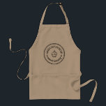 Round Homemade Personalized Business Logo Custom Standard Apron<br><div class="desc">Round Homemade Personalized Business Logo Custom Adult Apron, with distressed round border, vintage typewriter text font for employee name and company name, leaves decoration, cupcake icon customizable with your own photo, clipart, decor or any image. A cute personalized gift for chef, friends, mom, dad, hubby, wife, caregiver or a simple...</div>
