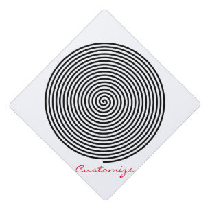 Round Hypnosis Spiral Thunder_Cove Graduation Cap Topper