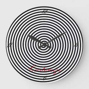 Round Hypnosis Spiral Thunder_Cove Large Clock