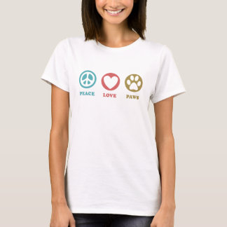 Round Icons Peace Love Paws T-Shirt