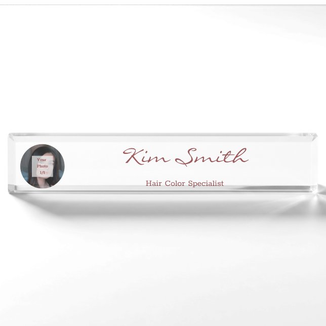 Round Image Topaz Name Professional Title  Nameplate (Front)