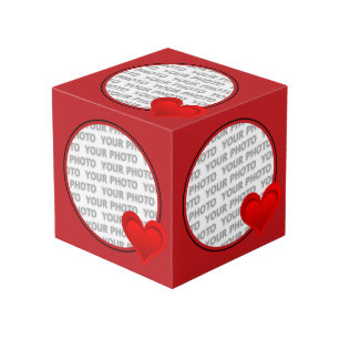 Round in Square Frame red / Heart + your photo