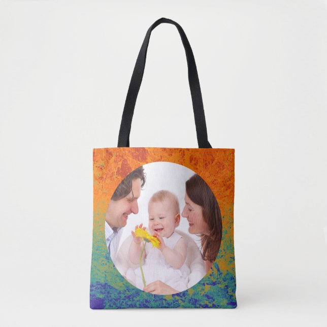 Round in Square Frame splatter 4 + your photo Tote Bag (Front)