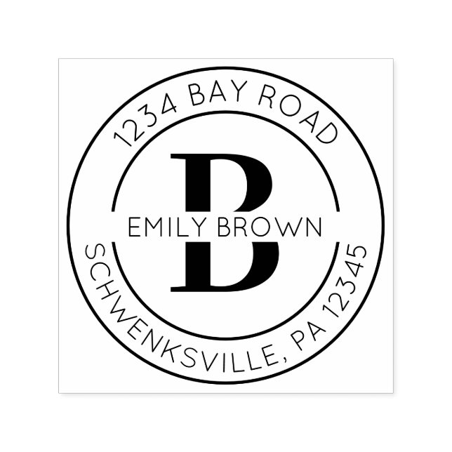 Round Initial Return Address Self-inking Stamp (Design)