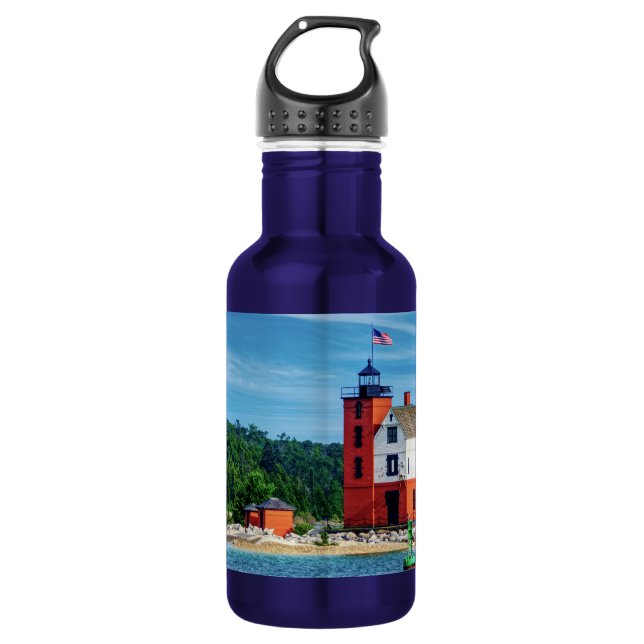 Round Island Lighthouse 532 Ml Water Bottle (Front)