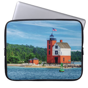 Round Island Lighthouse Laptop Sleeve