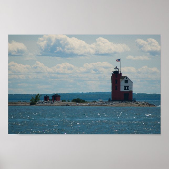 Round Island Lighthouse, Mackinac Island, Michigan Poster (Front)