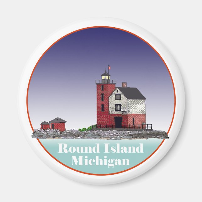 Round Island Lighthouse Magnet (Front)