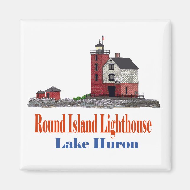 Round Island Lighthouse Magnet (Front)