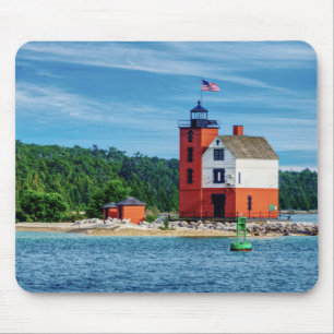 Round Island Lighthouse Mouse Pad
