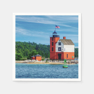 Round Island Lighthouse Napkin