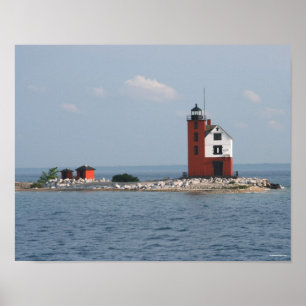 Round Island Lighthouse Poster