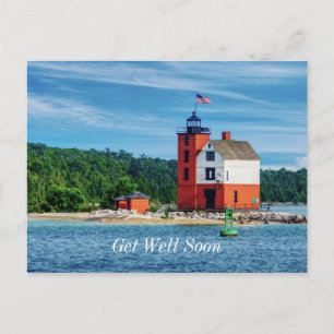 Round Island Lighthouse Se Bien Bientôt Carte Post