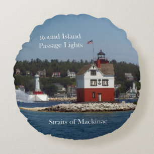 Round Island Passage Lights round pillow