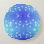 Round jellyfish-shaped pillow in a gradient<br><div class="desc">Round jellyfish-shaped pillow in a gradient of blue and teal with white polka dots. The design is playful and whimsical,  evoking a sense of tranquility.</div>