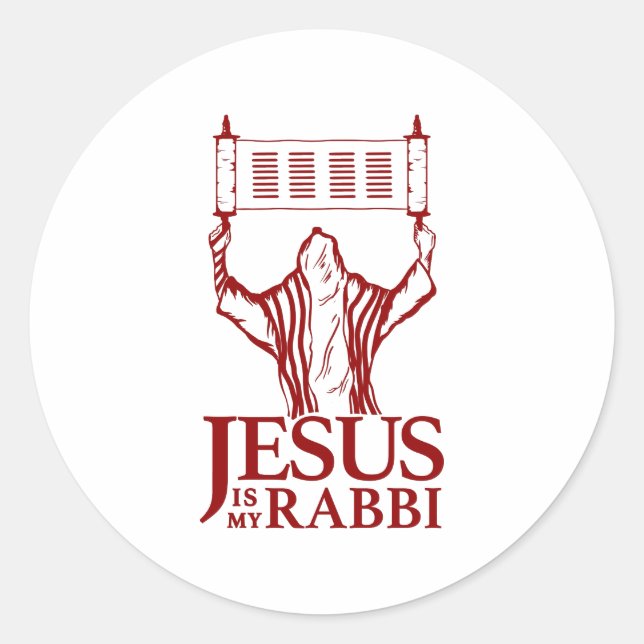 Round Jesus Est Mon Sticker Rabbi (Devant)